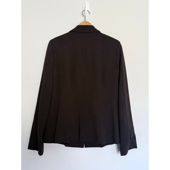 EILEEN FISHER Viscose Stretch Ponte chocolate brown blazer + dress 2pc suit set - Picture 7 of 15